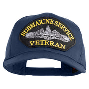 Submarine Service Veteran Patched Solid Cotton Twill Pro Style Cap - Navy OSFM
