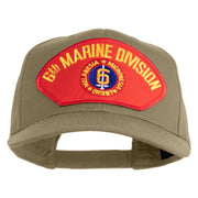 6th Marine Division Patched Solid Cotton Twill Pro Style Cap - Khaki OSFM