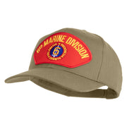 6th Marine Division Patched Solid Cotton Twill Pro Style Cap - Khaki OSFM