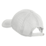 Small Blue Glitter Peace Sign Iron On Patched Deluxe Performance Mesh Cap - White OSFM
