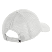 Small Blue Glitter Peace Sign Iron On Patched Deluxe Performance Mesh Cap - White OSFM