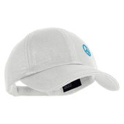Small Blue Glitter Peace Sign Iron On Patched Deluxe Performance Mesh Cap - White OSFM