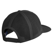 Old English White F Patched Cotton Deluxe Trucker Ball Cap - Black Black OSFM