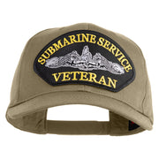 Submarine Service Veteran Patched Solid Cotton Twill Pro Style Cap - Khaki OSFM