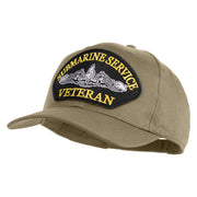 Submarine Service Veteran Patched Solid Cotton Twill Pro Style Cap - Khaki OSFM