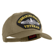 Submarine Service Veteran Patched Solid Cotton Twill Pro Style Cap - Khaki OSFM