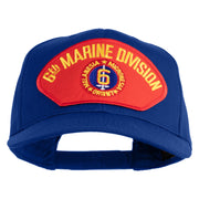 6th Marine Division Patched Solid Cotton Twill Pro Style Cap - Royal OSFM