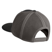 Old English White F Patched Cotton Deluxe Trucker Ball Cap - Black Grey OSFM