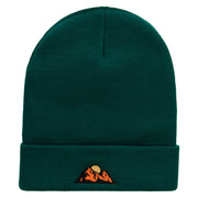 Mountain View Embroidered 12 Inch Long Knitted Beanie - Dk-Green OSFM