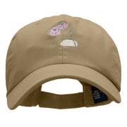 Floral Abstract Woman Embroidered Cotton Twill Cap