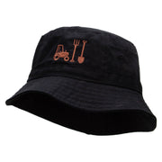 Farming Tool Embroidered Bucket Hat - Black OSFM