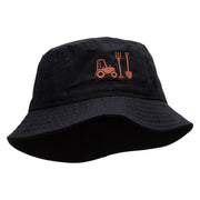 Farming Tool Embroidered Bucket Hat - Black OSFM