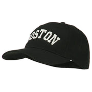 Boston Embroidered Solid Cotton Twill Cap