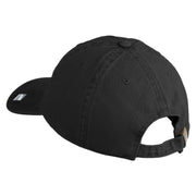 US Space Force Text Embroidered Washed Solid Pigment Dyed Cotton Twill Brass Buckle Cap - Black OSFM