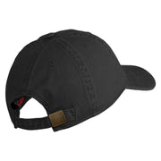 US Space Force Text Embroidered Washed Solid Pigment Dyed Cotton Twill Brass Buckle Cap - Black OSFM