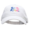 Be Kind Embroidered Garment Washed Cotton Twill Cap - White OSFM