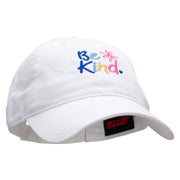 Be Kind Embroidered Garment Washed Cotton Twill Cap - White OSFM