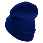 Mountain View Embroidered 12 Inch Long Knitted Beanie - Royal OSFM