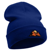 Mountain View Embroidered 12 Inch Long Knitted Beanie - Royal OSFM