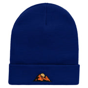 Mountain View Embroidered 12 Inch Long Knitted Beanie - Royal OSFM