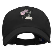 Floral Abstract Woman Embroidered Cotton Twill Cap