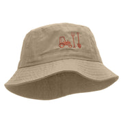 Farming Tool Embroidered Bucket Hat - Khaki OSFM