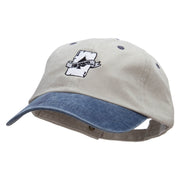 Ace of Spades Embroidered Pigment Dyed Wash Cap - Beige-Navy OSFM