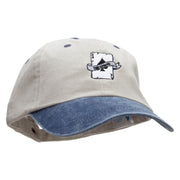 Ace of Spades Embroidered Pigment Dyed Wash Cap - Beige-Navy OSFM