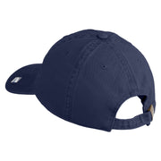 US Space Force Text Embroidered Washed Solid Pigment Dyed Cotton Twill Brass Buckle Cap - Navy OSFM