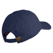 US Space Force Text Embroidered Washed Solid Pigment Dyed Cotton Twill Brass Buckle Cap - Navy OSFM