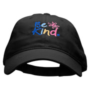 Be Kind Embroidered Garment Washed Cotton Twill Cap - Black OSFM