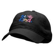 Be Kind Embroidered Garment Washed Cotton Twill Cap - Black OSFM