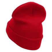 Mountain View Embroidered 12 Inch Long Knitted Beanie - Red OSFM