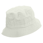 Autumn Vibes Embroidered Pigment Dyed Bucket Hat - White OSFM