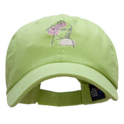 Floral Abstract Woman Embroidered Cotton Twill Cap