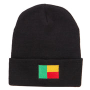 Benin Flag Embroidered Beanie