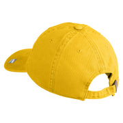 US Space Force Text Embroidered Washed Solid Pigment Dyed Cotton Twill Brass Buckle Cap - Yellow OSFM