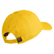 US Space Force Text Embroidered Washed Solid Pigment Dyed Cotton Twill Brass Buckle Cap - Yellow OSFM