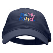 Be Kind Embroidered Garment Washed Cotton Twill Cap - Navy OSFM