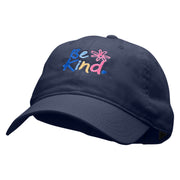 Be Kind Embroidered Garment Washed Cotton Twill Cap - Navy OSFM