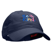 Be Kind Embroidered Garment Washed Cotton Twill Cap - Navy OSFM