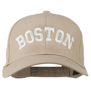 Boston Embroidered Solid Cotton Twill Cap