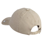 US Space Force Text Embroidered Washed Solid Pigment Dyed Cotton Twill Brass Buckle Cap - Khaki OSFM