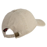 US Space Force Text Embroidered Washed Solid Pigment Dyed Cotton Twill Brass Buckle Cap - Khaki OSFM