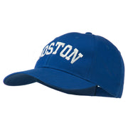 Boston Embroidered Solid Cotton Twill Cap