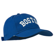 Boston Embroidered Solid Cotton Twill Cap