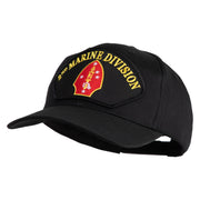 2nd Marine Division Patched Solid Cotton Twill Pro Style Cap - Black OSFM