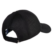 Green Ribbon Awareness Embroidered Iron On Patched Deluxe Performance Mesh Cap - Black OSFM