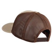 Old English White K Patched Cotton Deluxe Trucker Ball Cap - Khaki Coffee OSFM