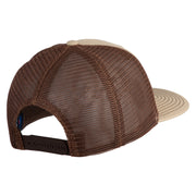 Old English White K Patched Cotton Deluxe Trucker Ball Cap - Khaki Coffee OSFM